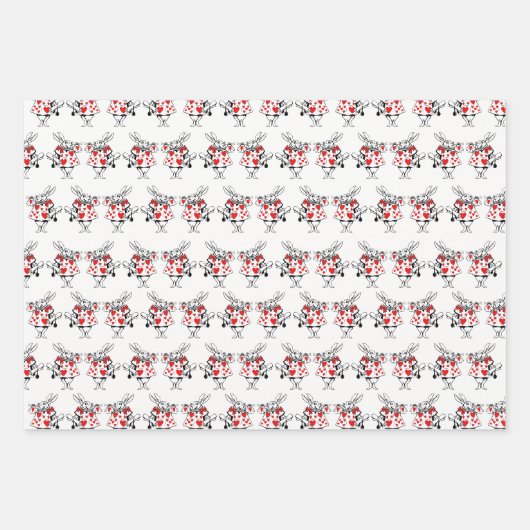 White Rabbit Trumpeter Alice in Wonderland DIY Col Inpakpapier Vel (Voorkant)