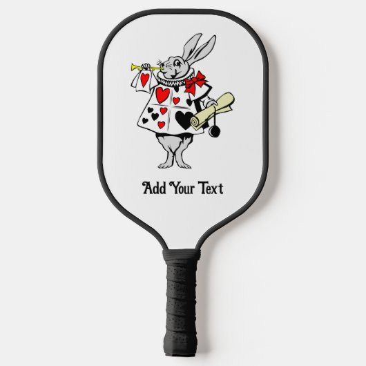 White Rabbit Trumpeter Alice in Wonderland DIY Col Pickleball Paddle (Achterkant)