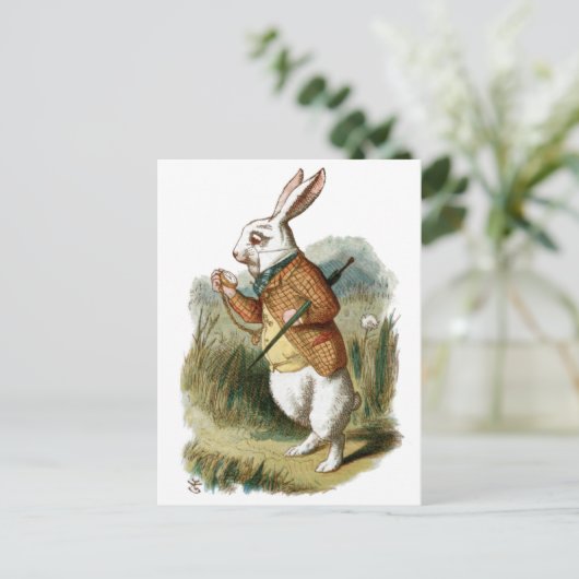 White Rabbit uit Alice in Wonderland Briefkaart (Staand voorkant)