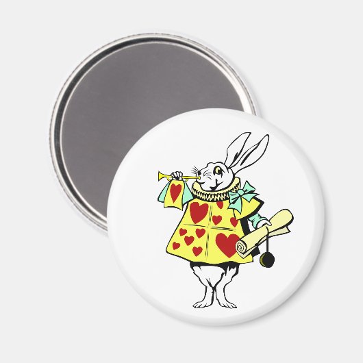 White Rabbit uit Alice in Wonderland Button Magneet (Voorkant / Achterkant)
