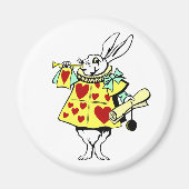 White Rabbit uit Alice in Wonderland Button Magneet (Voorkant)