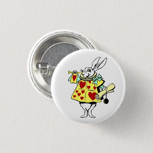 White Rabbit uit Alice in Wonderland Ronde Button 3,2 Cm (Voorkant /achterkant)