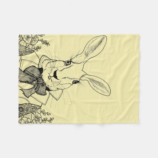 White Rabbit van Alice's avonturen in Wonderland Fleece Deken (Voorkant (Horizontaal))