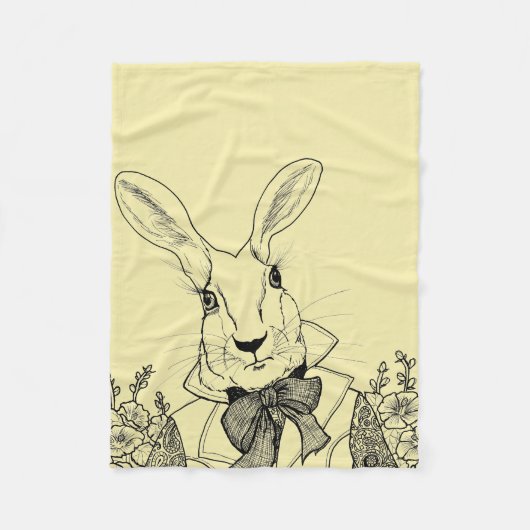 White Rabbit van Alice's avonturen in Wonderland Fleece Deken (Voorkant)