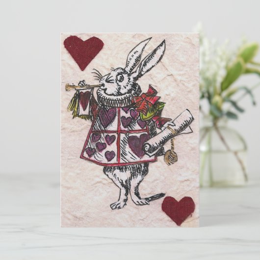 White Rabbit Wedding Invitation Kaart (Staand voorkant)