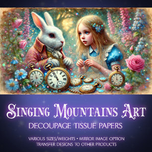 White Rabbit's Woodland Clock Sanctuary Decoupage Tissuepapier