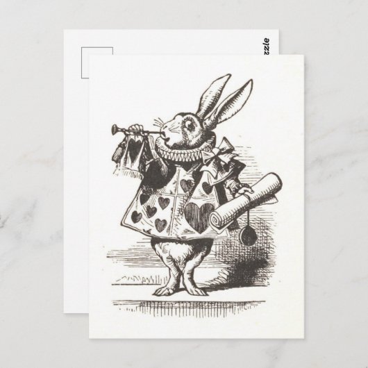 White Rabit beroemd gemaakt door Alice in Wonderla Briefkaart (Voorkant / Achterkant)