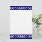 White Racing Zeilboten op Blue Stationery Briefpapier (Staand voorkant)