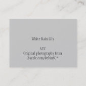 White Rain Lily ATC-fotokaart Visitekaartje (Achterkant)