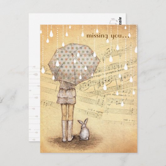 White Rain Symphony Misend You Custom Briefkaart (Voorkant / Achterkant)