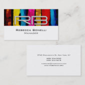 White Rainbow Gray Monogram Manager Visitekaartje (Voorkant / Achterkant)