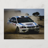 White Rally Car Briefkaart (Voorkant)