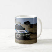 White Rally Car Koffiemok (Voorkant rechts)