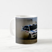 White Rally Car Koffiemok (Voorkant links)