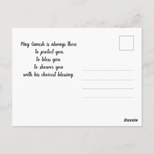 White Rangoli with hibiscus Briefkaart (Achterkant)