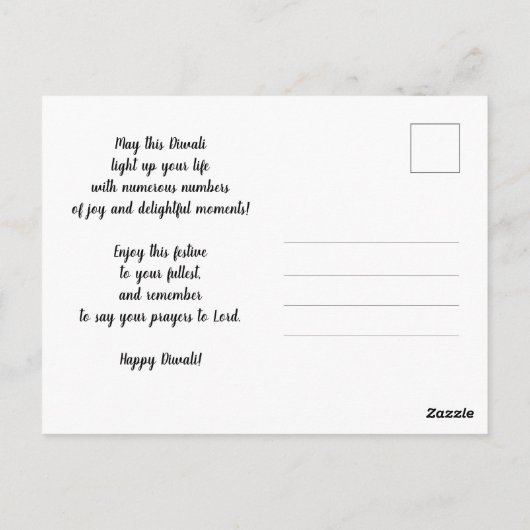 White Rangoli with hibiscus Briefkaart (Achterkant)