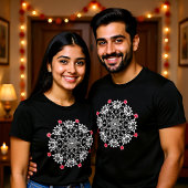 White Rangoli with hibiscus T-shirt
