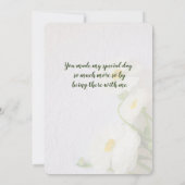 White ranunculus op getextureerd papier bedankt kaart (Achterkant)