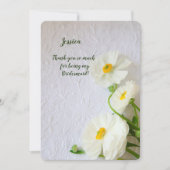 White ranunculus op getextureerd papier bedankt kaart (Voorkant)