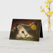WHITE RAT HALLOWEEN Card Kaart (Gele Bloem)