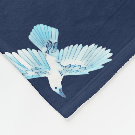 White Raven Fleece Deken (Hoek)