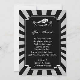White Raven Halloween Party Invitation Kaart