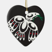 White Raven Keramisch Ornament (Rechts)