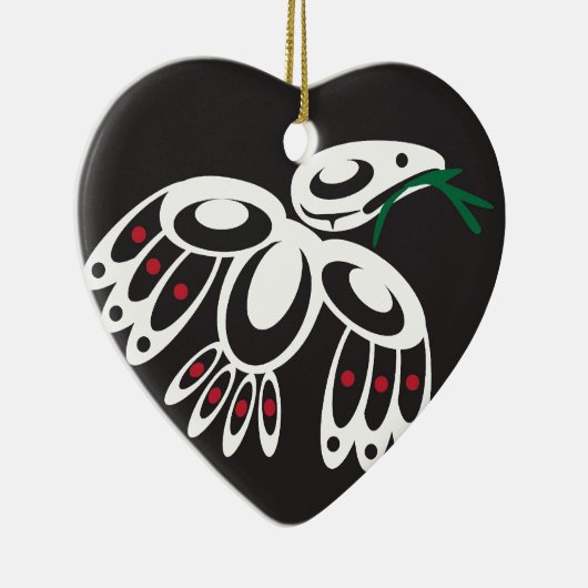 White Raven Keramisch Ornament (Rechts)