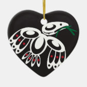 White Raven Keramisch Ornament (Voorkant)