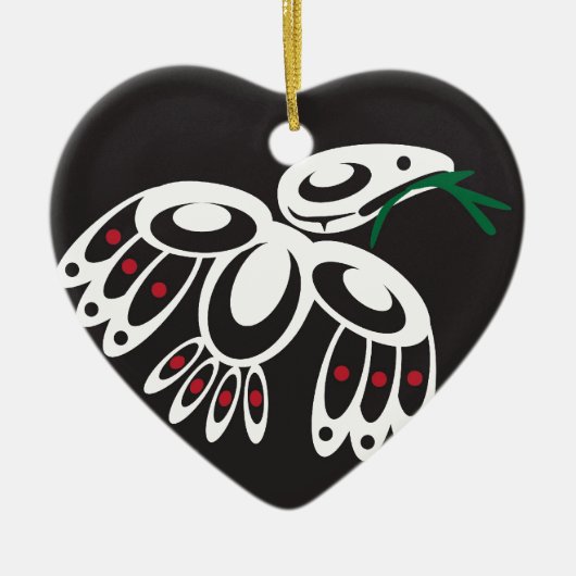White Raven Keramisch Ornament (Voorkant)