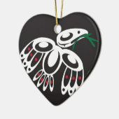 White Raven Keramisch Ornament (Links)