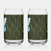 White Raven on Fractal Conifers Blikvorm Glas (Links)