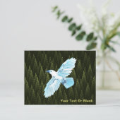 White Raven on Fractal Conifers Briefkaart (Staand voorkant)