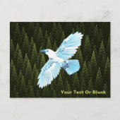 White Raven on Fractal Conifers Briefkaart (Voorkant)