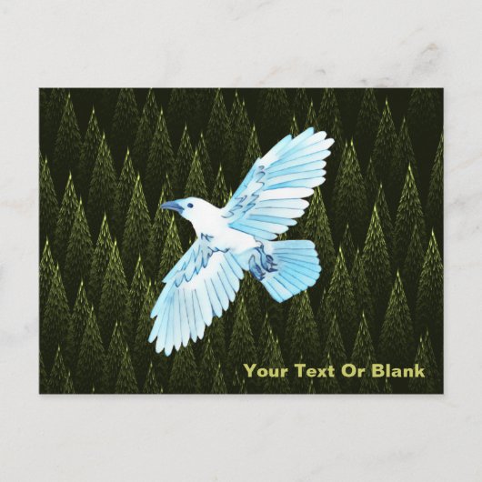 White Raven on Fractal Conifers Briefkaart (Voorkant)
