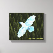 White Raven on Fractal Conifers Canvas Afdruk (Voorkant)
