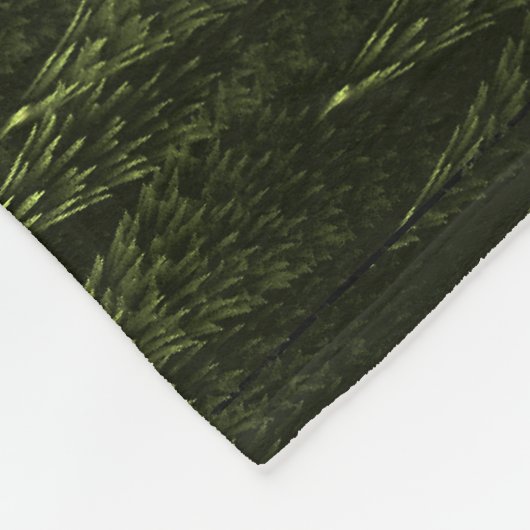 White Raven on Fractal Conifers Fleece Deken (Hoek)