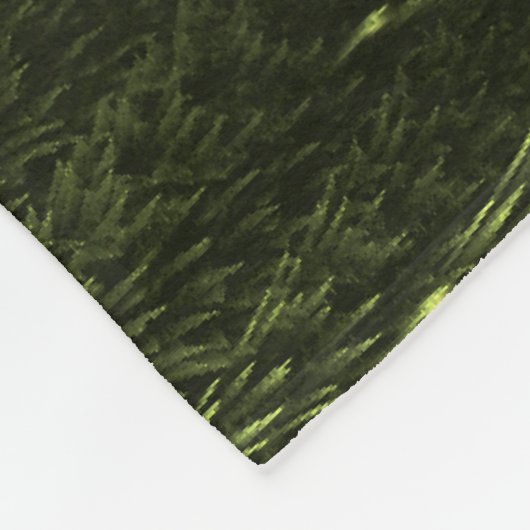 White Raven on Fractal Conifers Fleece Deken (Hoek)