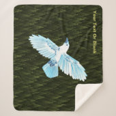 White Raven on Fractal Conifers Sherpa Deken (Voorkant)
