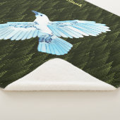White Raven on Fractal Conifers Sherpa Deken (3/4)