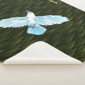 White Raven on Fractal Conifers Sherpa Deken (3/4)