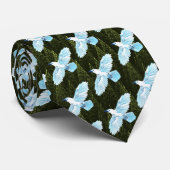 White Raven on Fractal Conifers Stropdas (Opgerold)