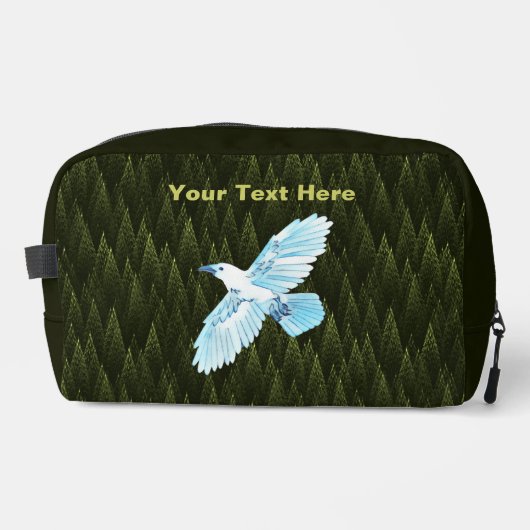 White Raven on Fractal Conifers Toilettasje (Voorkant)