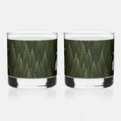 White Raven on Fractal Conifers Whisky Glas (Rechts)