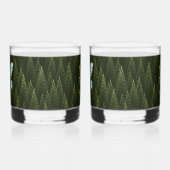 White Raven on Fractal Conifers Whisky Glas (Links)