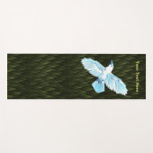 White Raven on Fractal Conifers Yogamat (Voorkant (horizontaal))