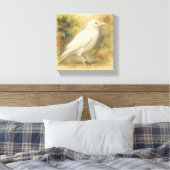 White Raven Watercolor Canvas Afdruk (Insitu (Slaapkamer))