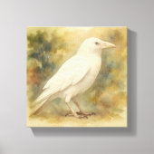 White Raven Watercolor Canvas Afdruk (Voorkant)