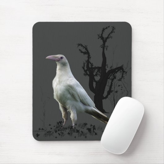 White Raven, Wild Bird, Fantasy, Gothic Muismatten (Met muis)