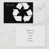 White Recycling Symbool Visitekaartje (Voorkant / Achterkant)
